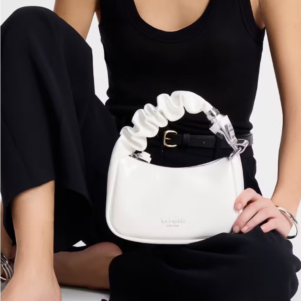Kate Spade Novelty Squeeze Mini Bag True White Patent Leather Artist Collection